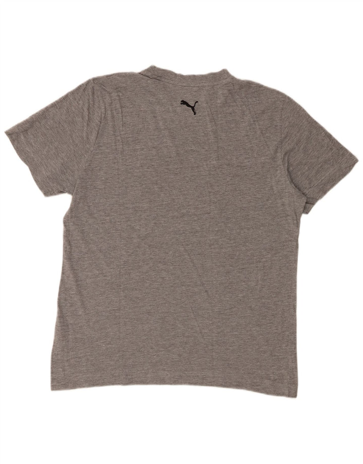 Puma - Camiseta gráfica para hombre, talla grande, algodón gris