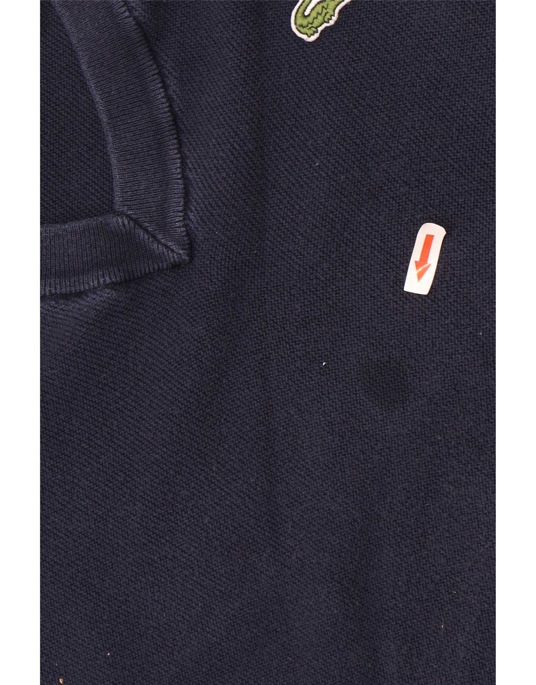 Lacoste Jersey corto con cuello en V para mujer Talla 38 Algodón azul marino mediano