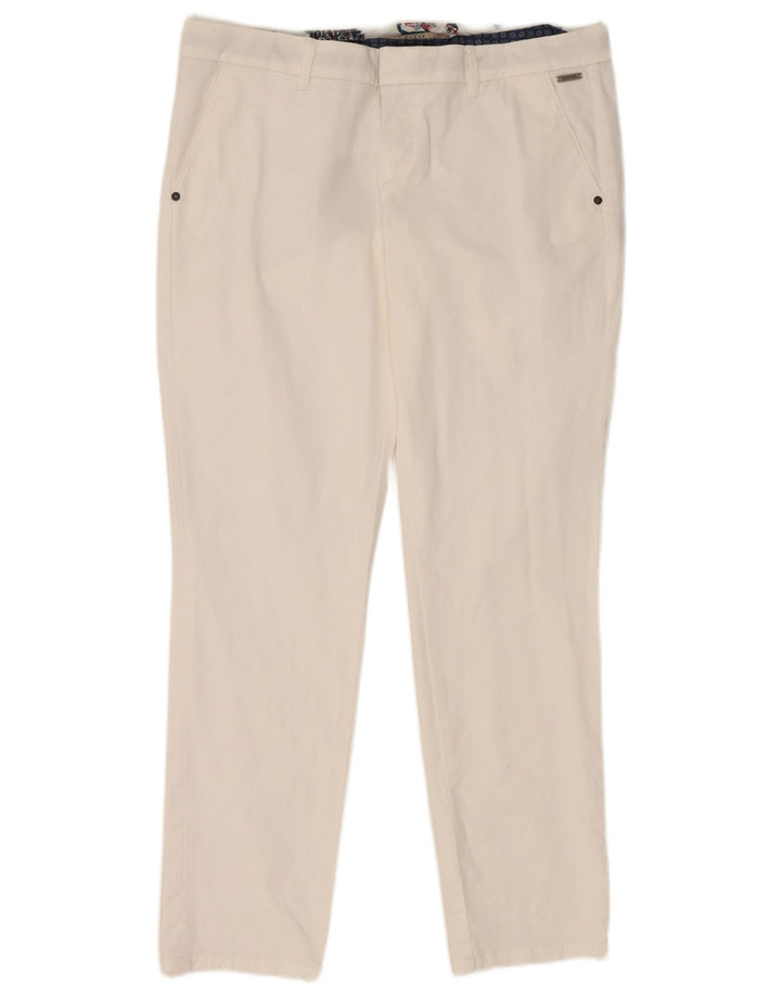 Guess Mujer Berta Slim Fit Chino Pantalones W34 L29 Blanco