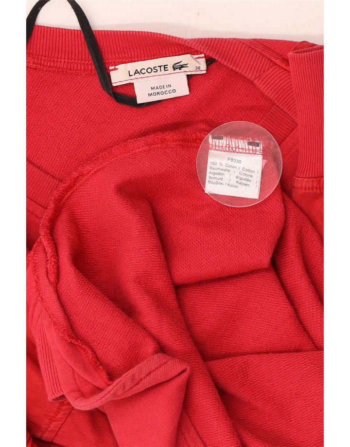 Lacoste Vestido tipo sudadera para mujer EU 38 Algodón rojo mediano