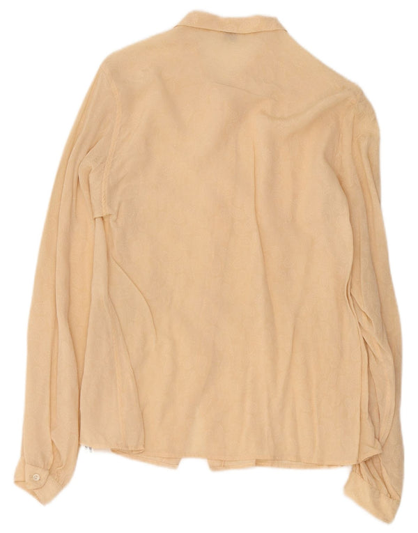 Blusa vintage para mujer IT 42 Seda beige mediana
