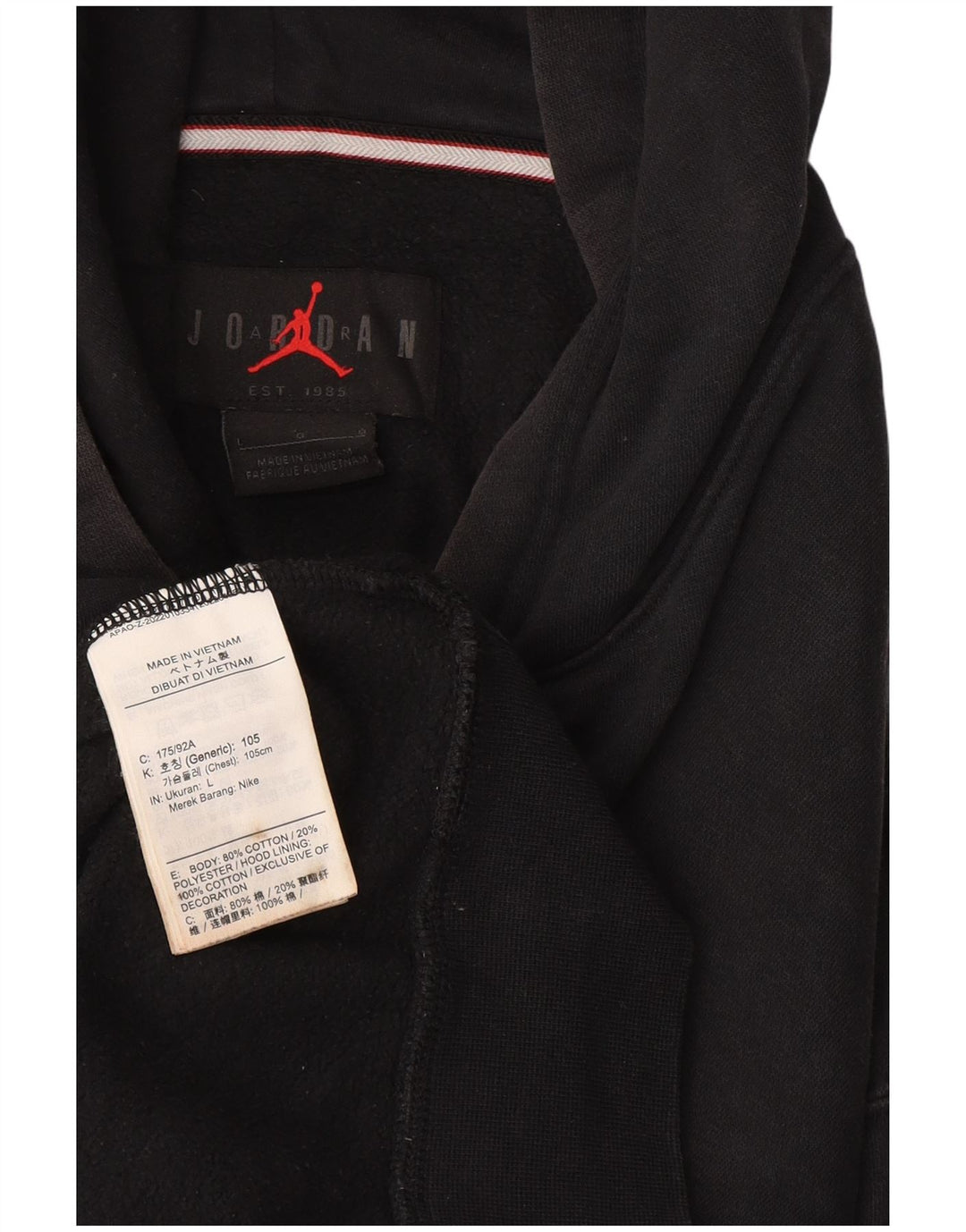 Jordan - Sudadera con capucha para hombre, talla grande, algodón negro