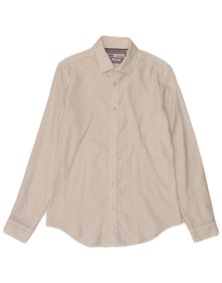 Zara Hombre Camisa Slim Fit Blanco Mediano