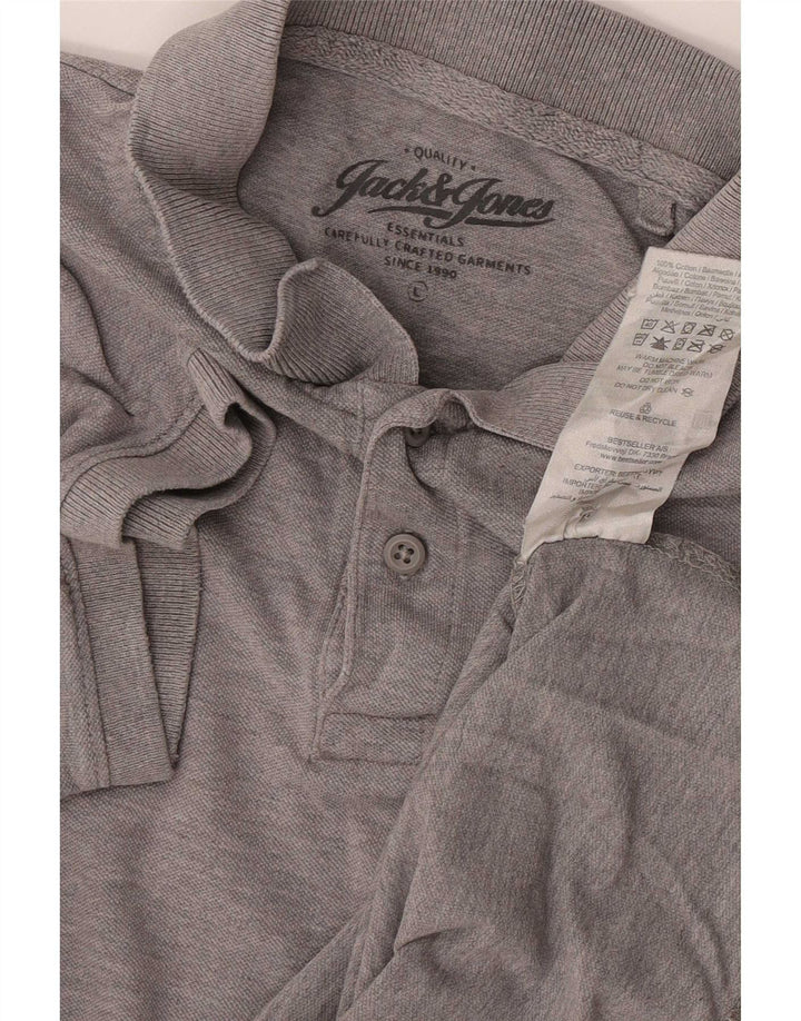 Polo Jack & Jones para hombre de algodón gris grande