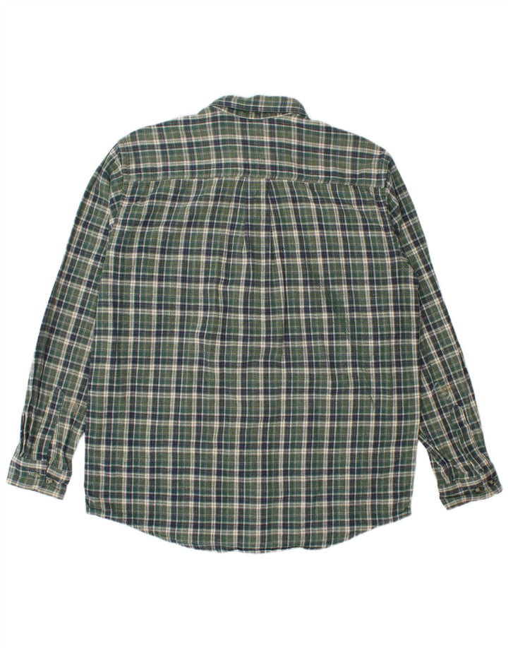 L.L.Bean Camisa de franela para hombre Algodón a cuadros verde medio