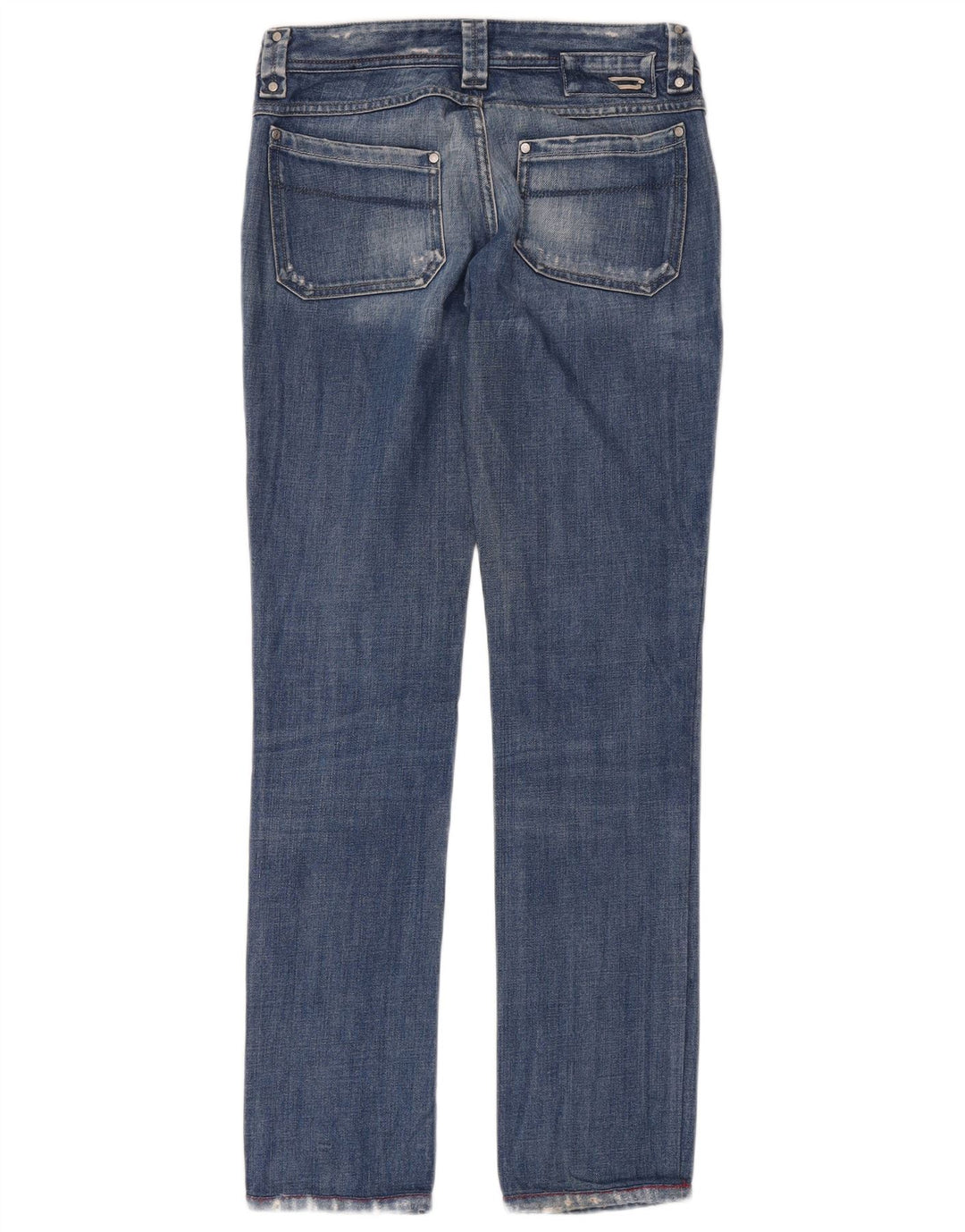 Diesel Mujer Vaqueros Rectos Desgastados W30 L32 Algodón Azul