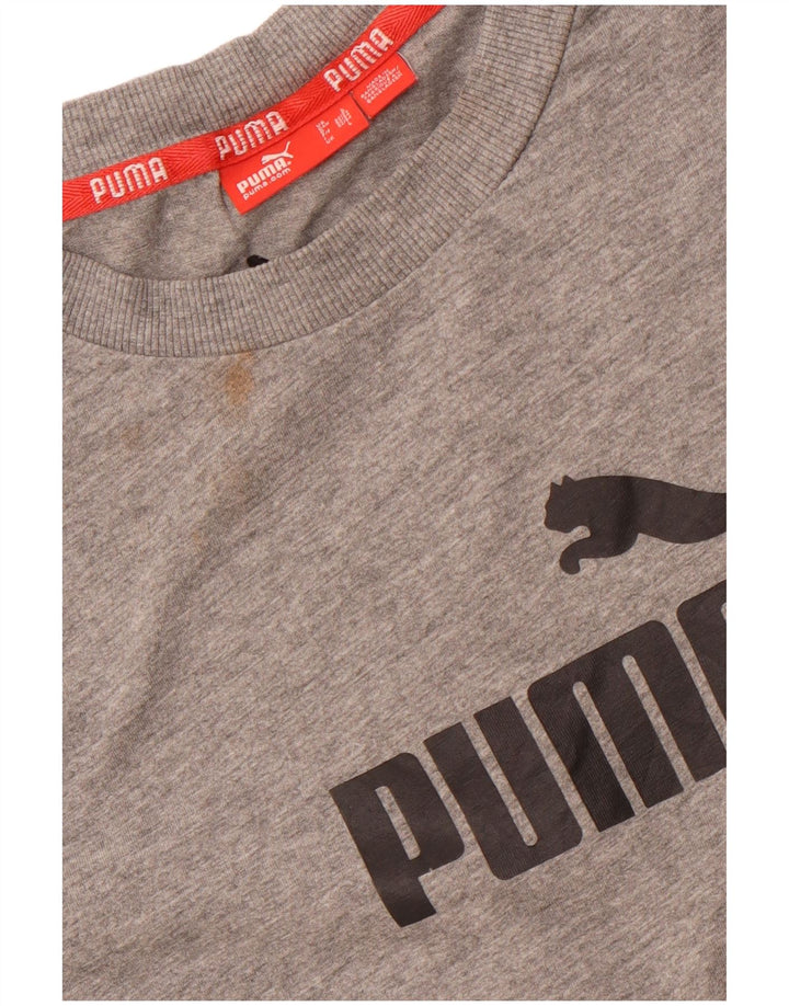 PUMA Camiseta gráfica para hombre Top grande de algodón gris