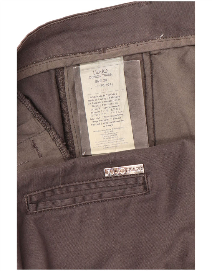 LIU JO Pantalones chinos ajustados para mujer W29 L31 Gris