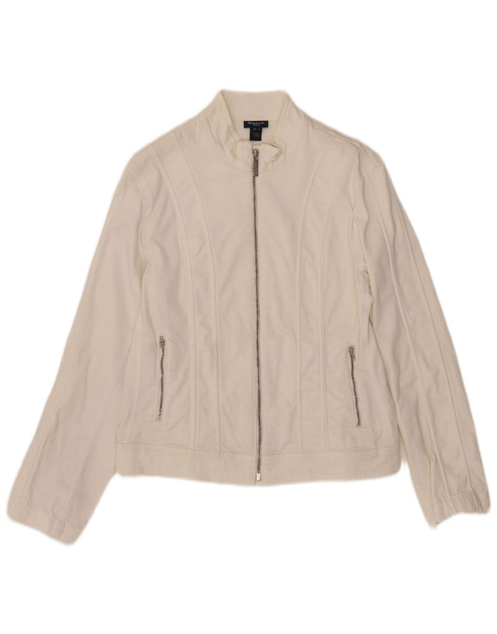 Gant Chaqueta Bomber para Mujer UK 12 Mediana Algodón Blanco