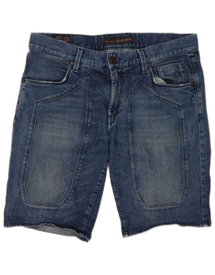 JECKERSON Pantalones cortos de mezclilla para hombre W34 Algodón azul grande