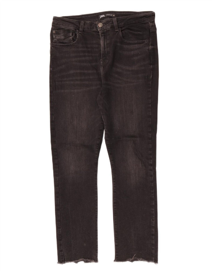 Zara Mujer Vaqueros Slim EU 40 Medium W30 L27 Negro