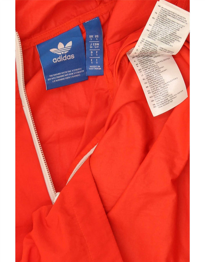 Adidas - Chaqueta impermeable con capucha para hombre, talla 36, poliéster naranja pequeño