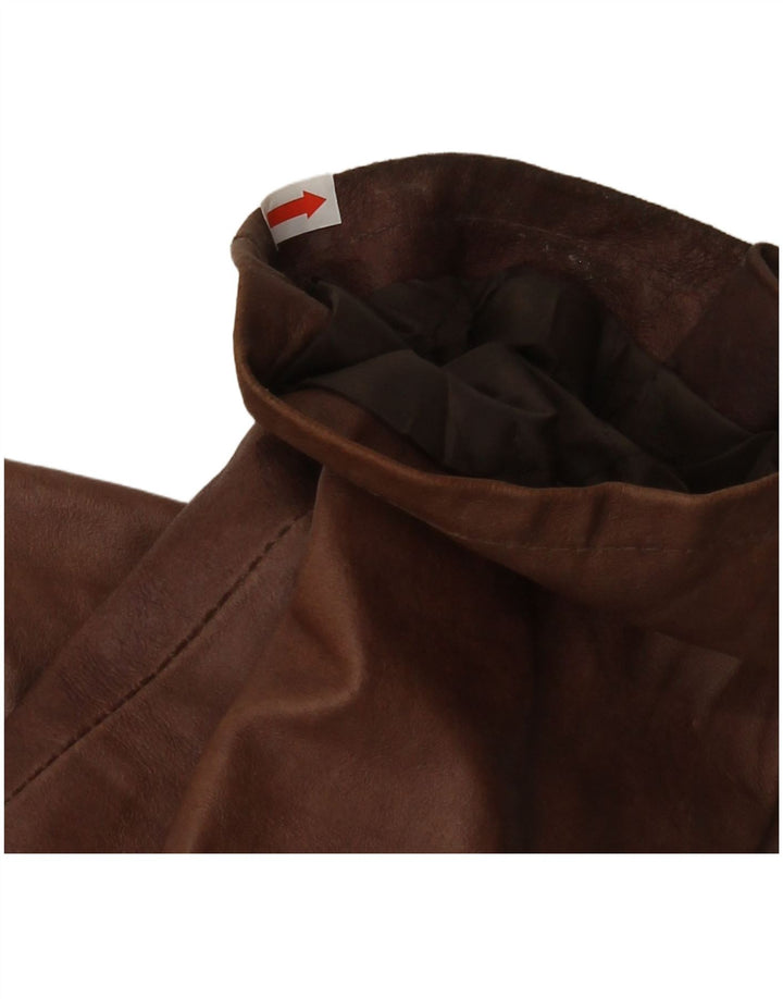 MASTERPELLE Chaqueta Bomber de Cuero para Hombre UK 40 Grande Cuero Marrón