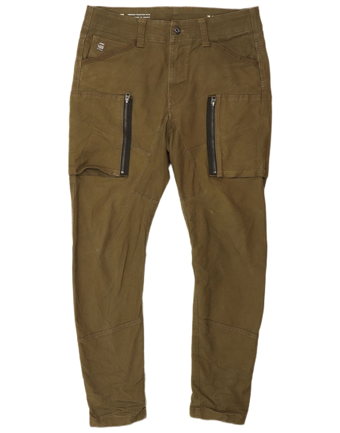 G-STAR Pantalones cargo Banana Slim para hombre W34 L30 Caqui Algodón Ejército