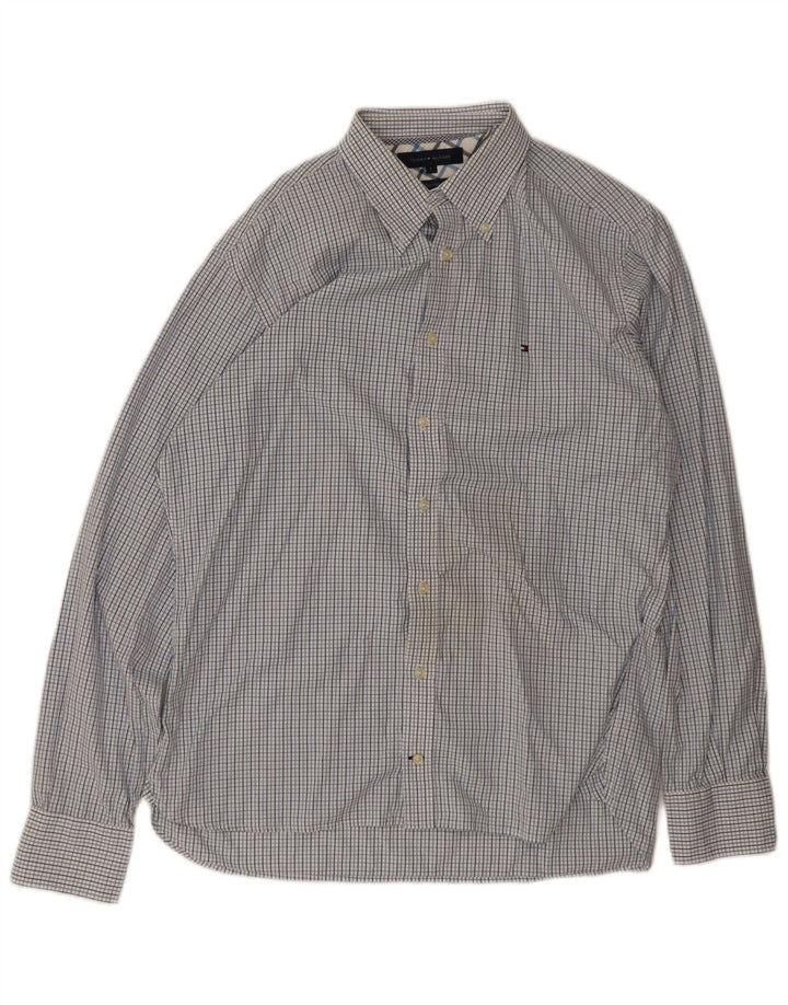Camisa Tommy Hilfiger para hombre de algodón a cuadros azules grandes
