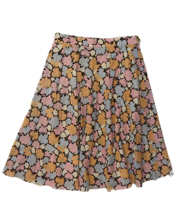Vintage mujer A-Line falda W28 pequeño multicolor floral