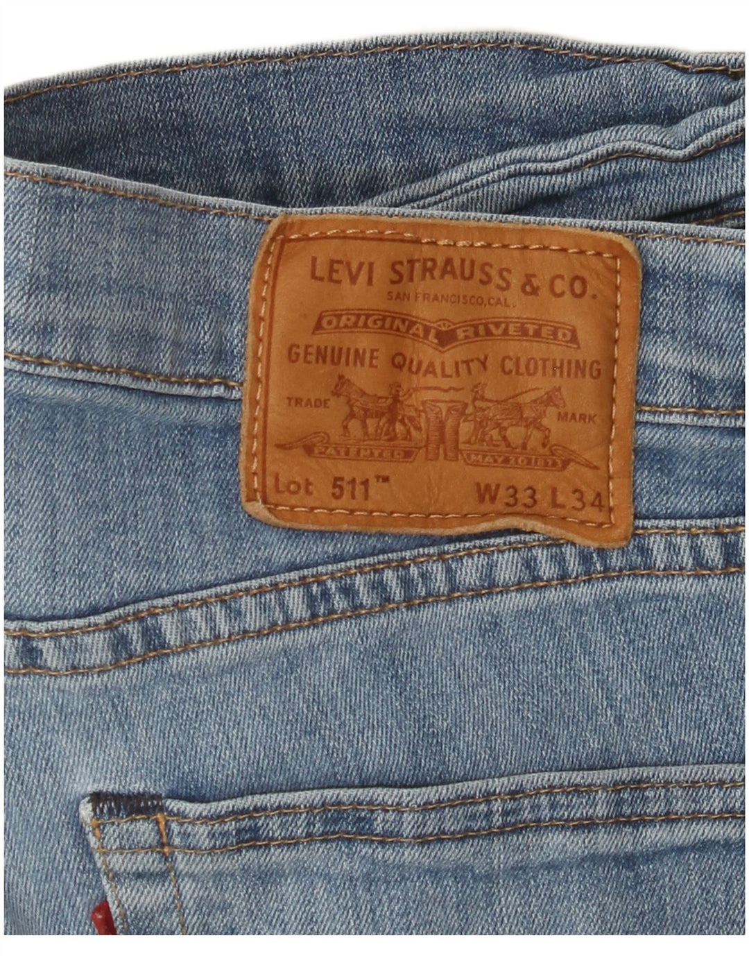 LEVI'S Mens 511 Slim Jeans W33 L34 Algodón Azul