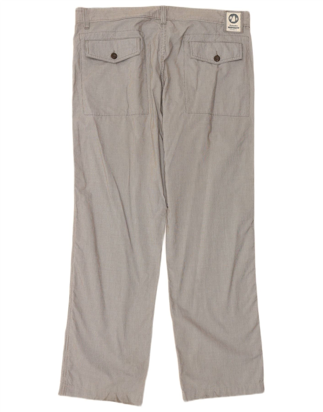 MURPHY & NYE Pantalones chinos rectos para hombre W38 L33 Gris a rayas