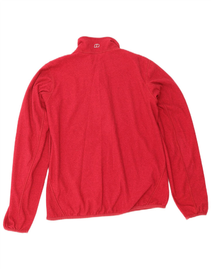 Berghaus - Jersey de forro polar con cuello y cremallera para mujer, talla 40, poliéster rojo mediano