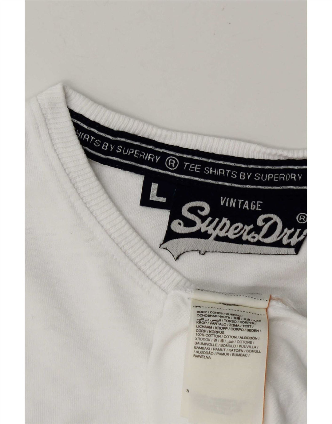 Superdry Camiseta para hombre Top Large White Cotton
