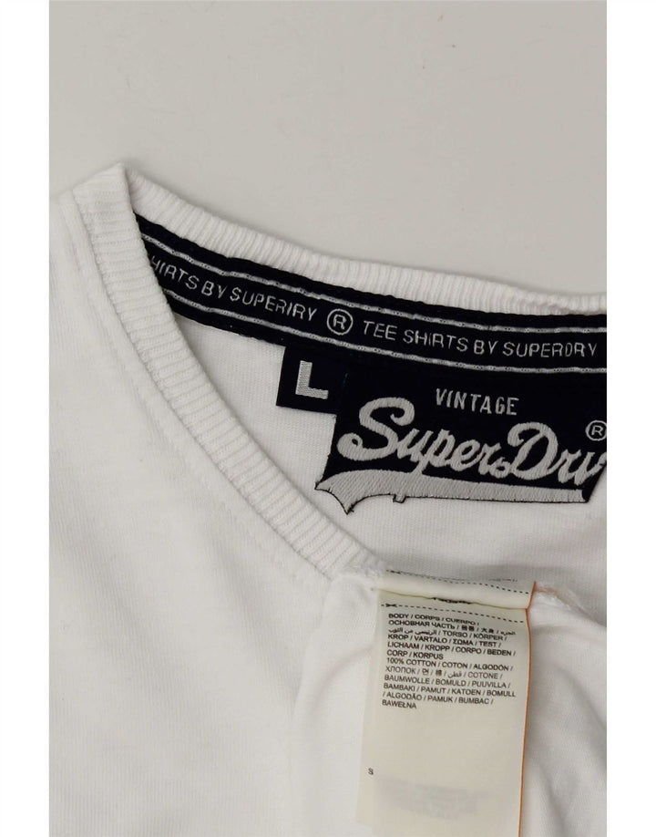 Superdry Camiseta para hombre Top Large White Cotton