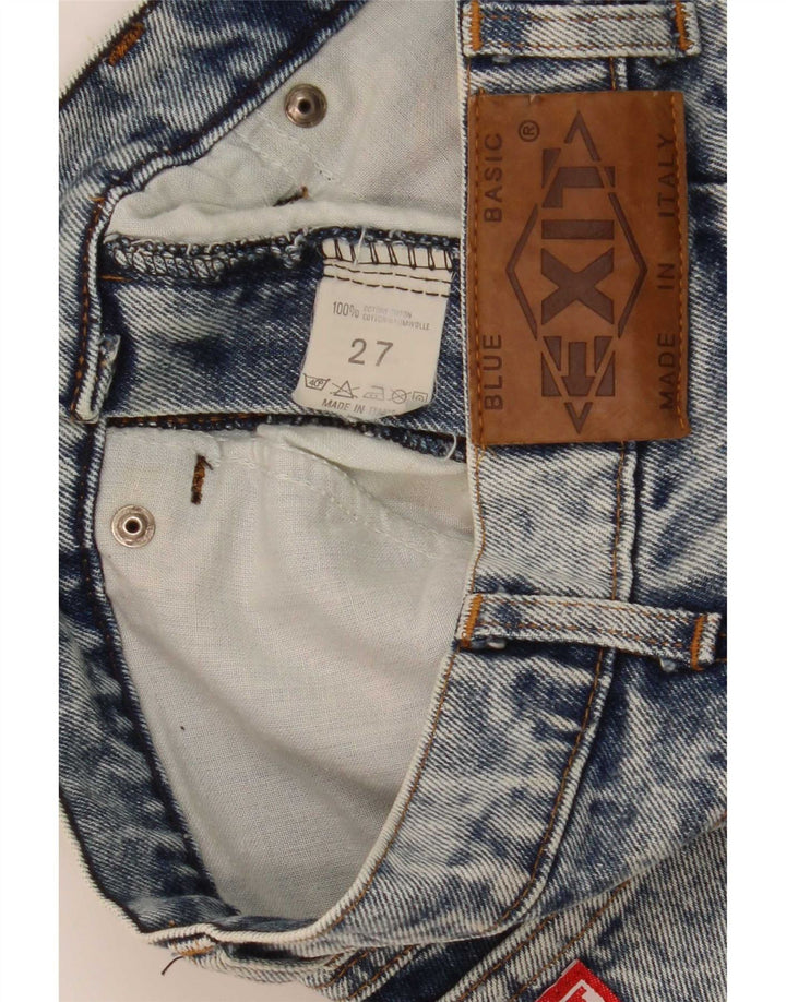 Falda vaquera vintage para mujer W27 algodón azul pequeño
