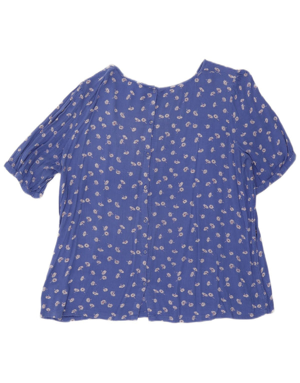 Blusa camisera de manga corta para mujer de Fat Face UK 44 Viscosa floral azul grande