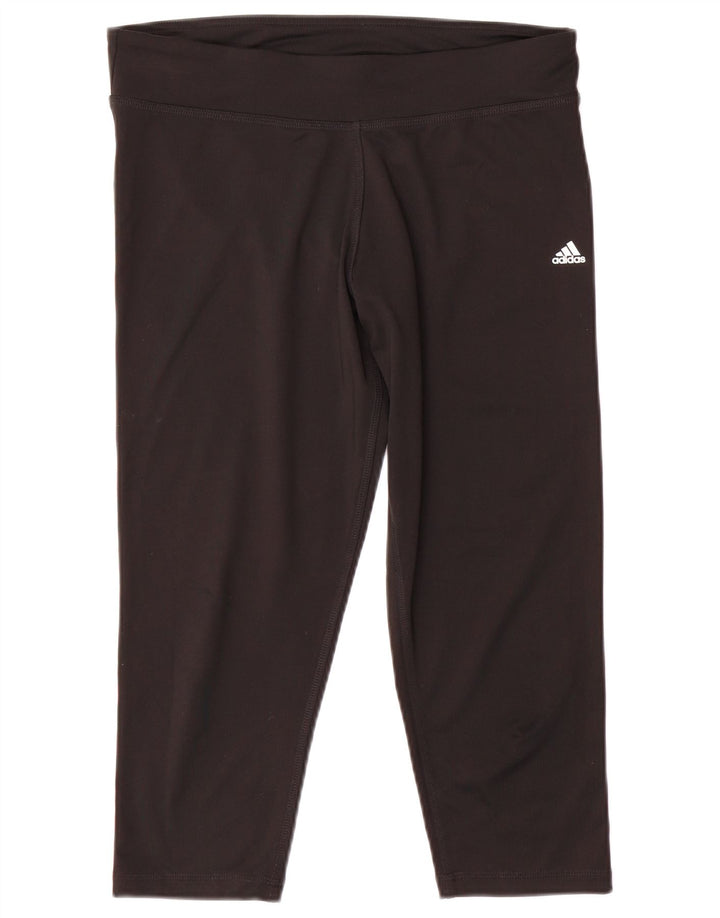 Adidas Mujer Climalite Capri Leggings UK 16/18 Grande Negro Poliéster