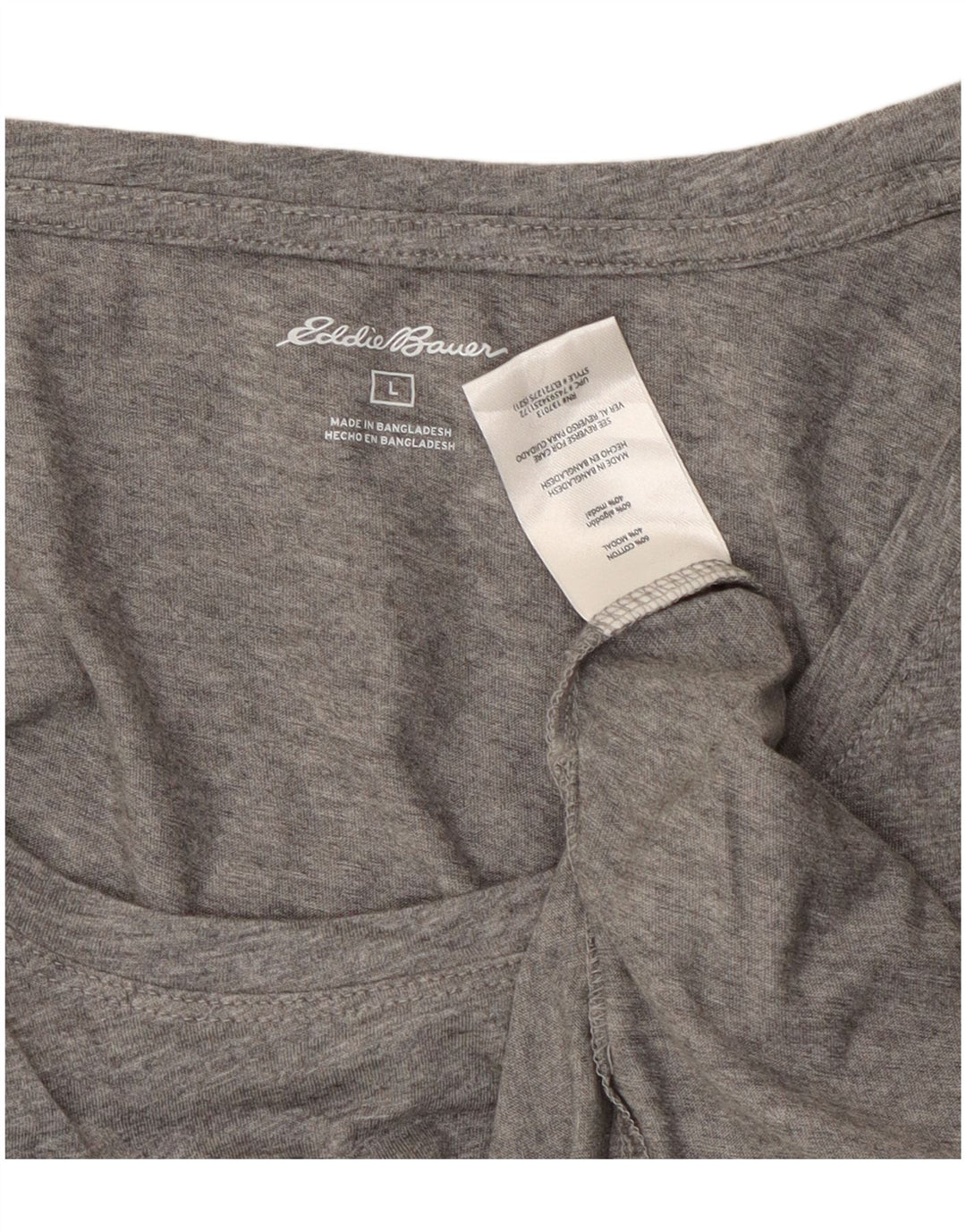 EDDIE BAUER Camiseta para mujer Top UK 40 Grande Algodón moteado gris