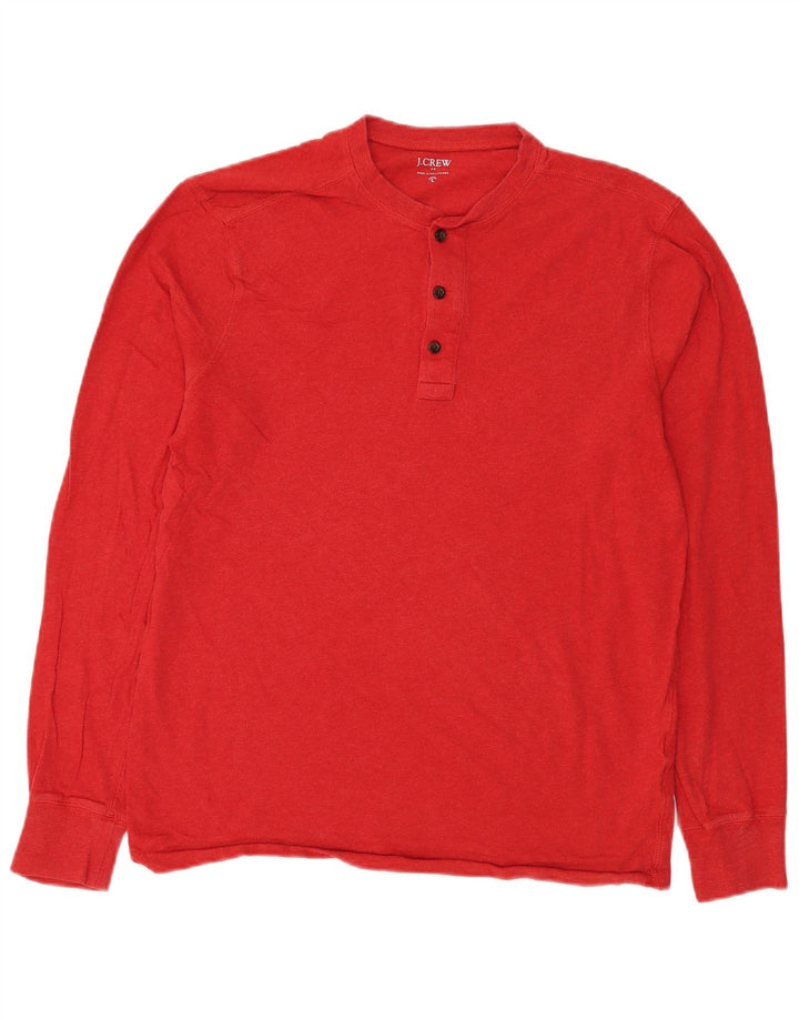 J. CREW Camiseta de manga larga para hombre de algodón rojo grande