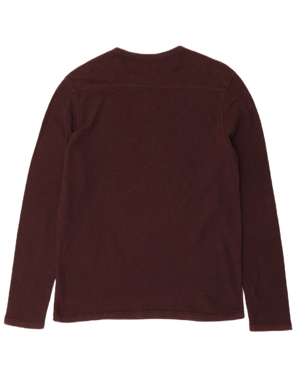 All Saints Hombre Top Manga Larga Algodón Marrón Medio