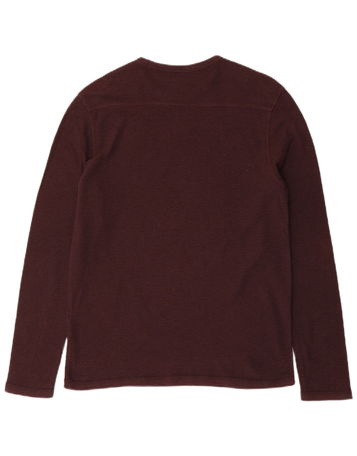 All Saints Hombre Top Manga Larga Algodón Marrón Medio