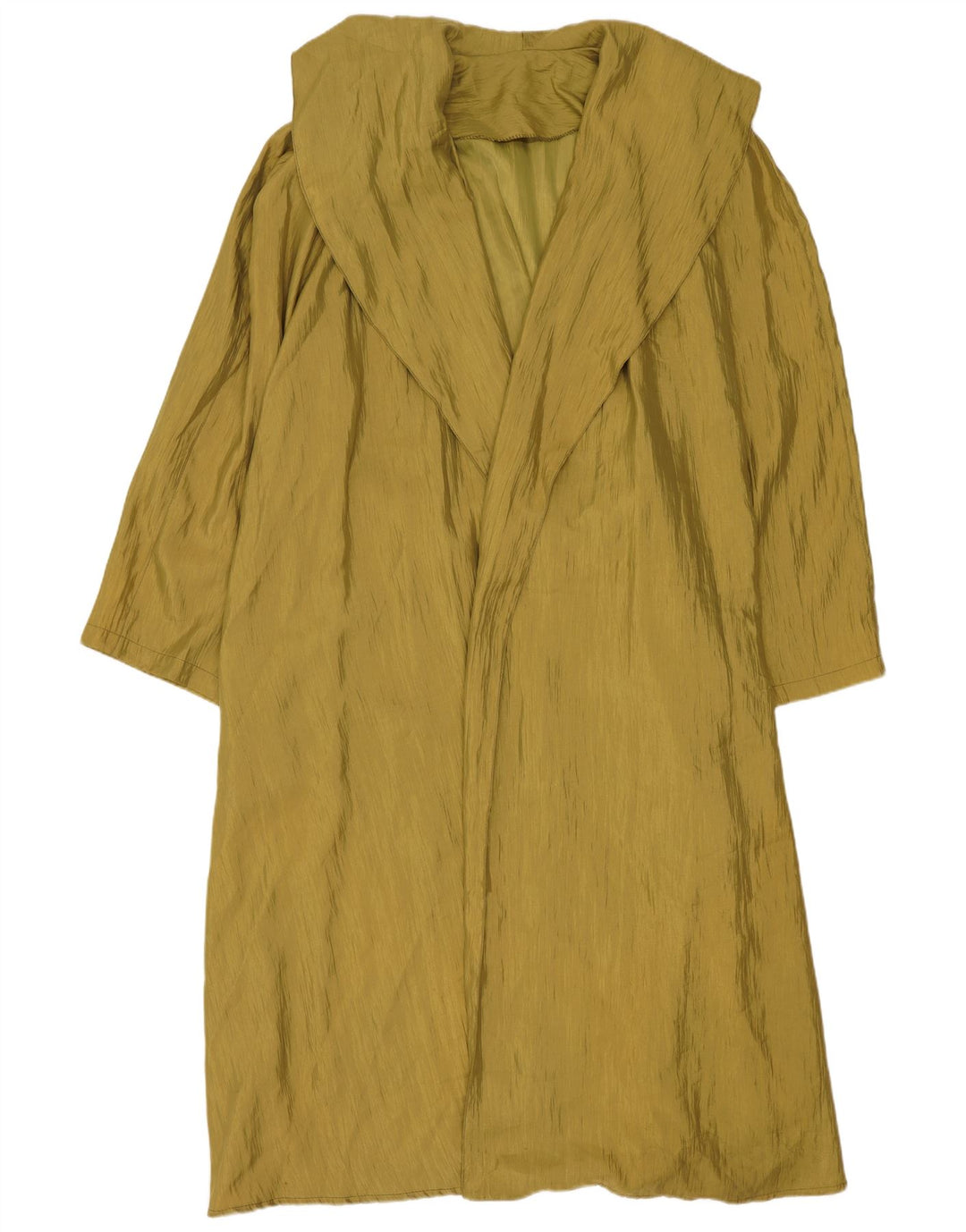 Vintage mujer abrigo de gran tamaño Reino Unido 14 poliéster caqui medio