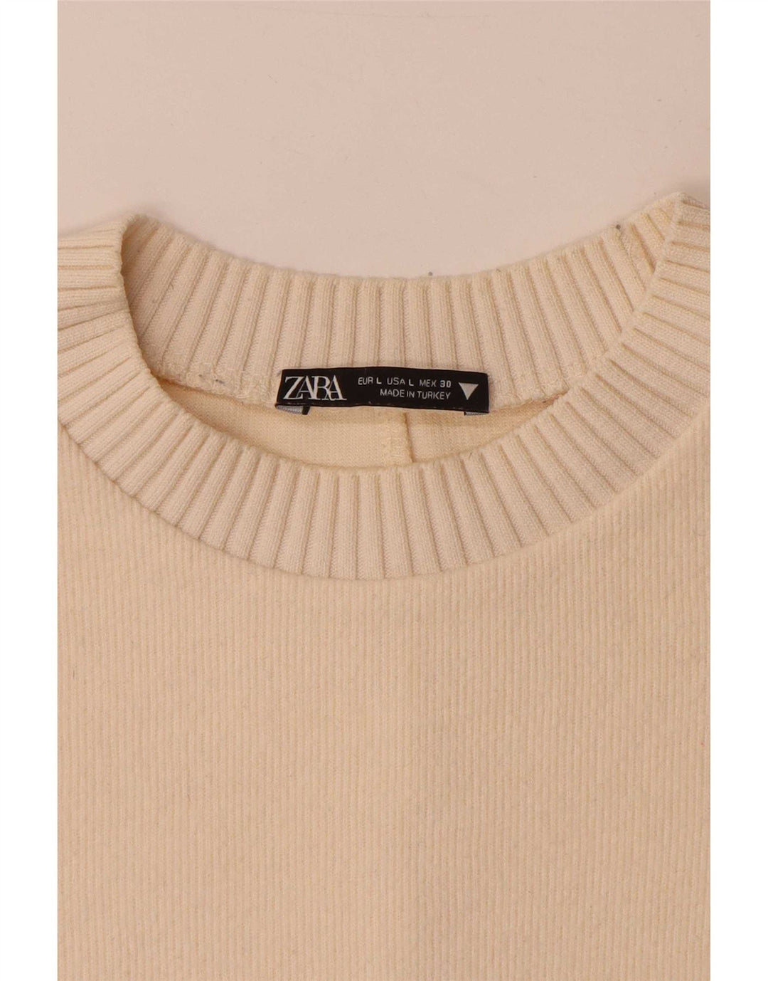 Zara Suéter De Cuello Redondo De Gran Tamaño para Mujer UK 46 Large Off White