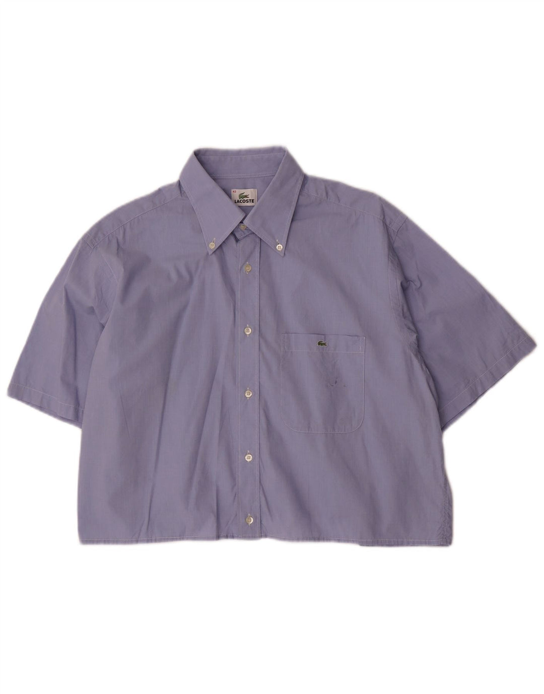 LACOSTE Camisa corta extragrande de manga corta para mujer Talla 43 Azul grande