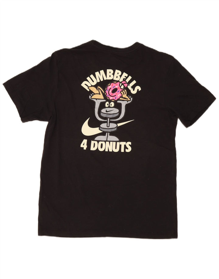 Nike Camiseta con gráfico de Dumbbells Donuts para hombre, talla mediana, algodón negro