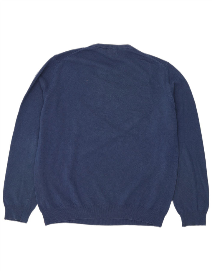 Henry Cottons - Jersey de cuello redondo para hombre, talla 2XL, lana azul