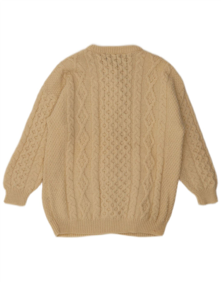 Vintage mujer Cardigan suéter Reino Unido 14 Medio Beige