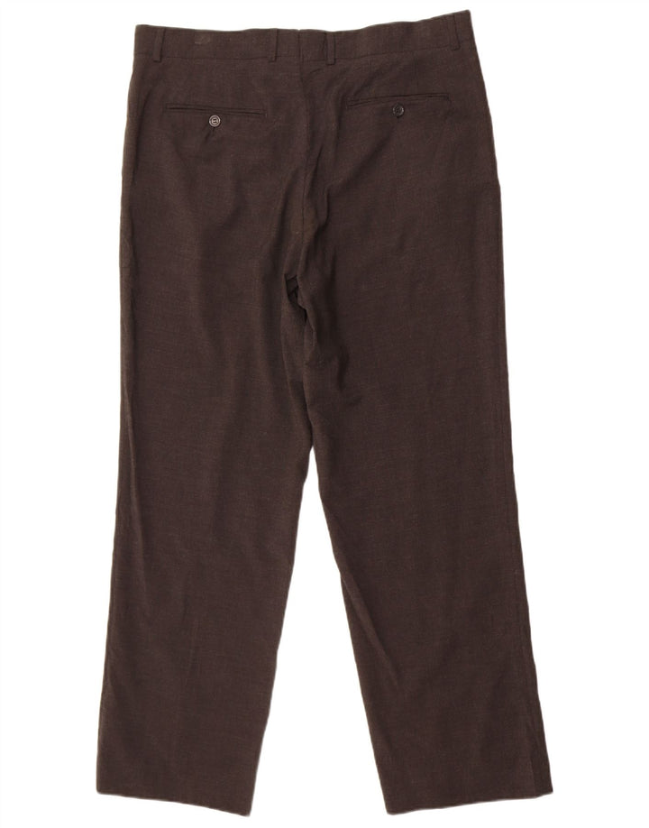 Zara Pantalón de traje recto para hombre EU 46 XL W36 L29 Gris Poliéster