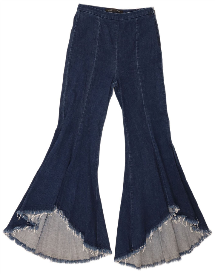Zara Mujer Vaqueros Acampanados XS W24 L29 Azul Marino