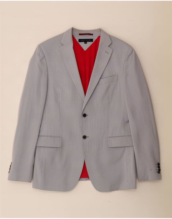 Tommy Hilfiger Chaqueta tipo blazer de 2 botones para hombre IT 50 Large Grey Pinstripe