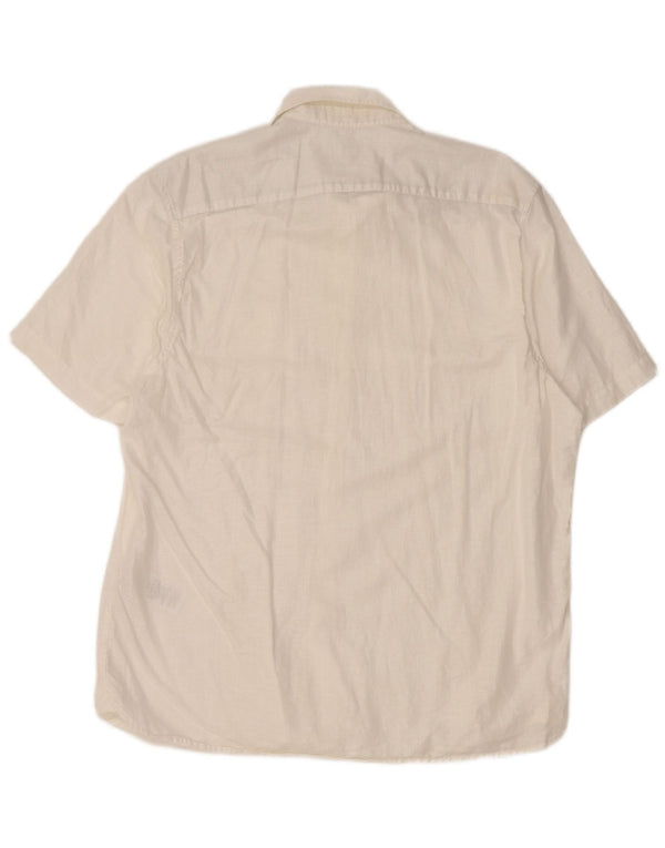 TED BAKER Camisa de manga corta para hombre Talla 5 XL Lino blanco