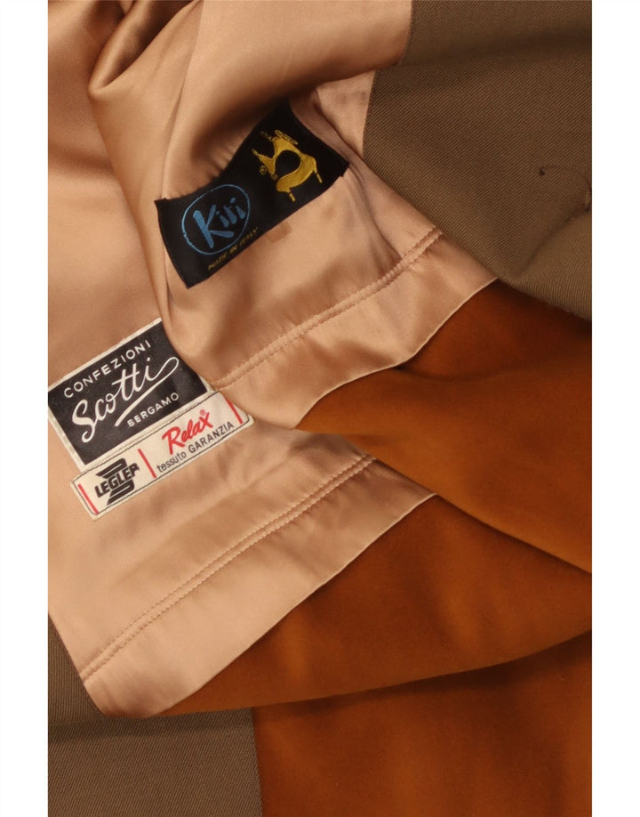 Vintage hombres abrigo Reino Unido 38 medio caqui