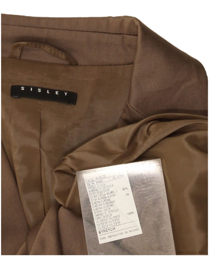 SISLEY Chaqueta blazer de 2 botones para mujer IT 38 XS Algodón marrón