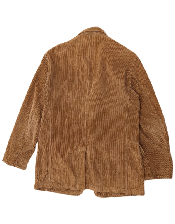 Vintage hombres 3 botones pana Blazer chaqueta IT 50 marrón grande