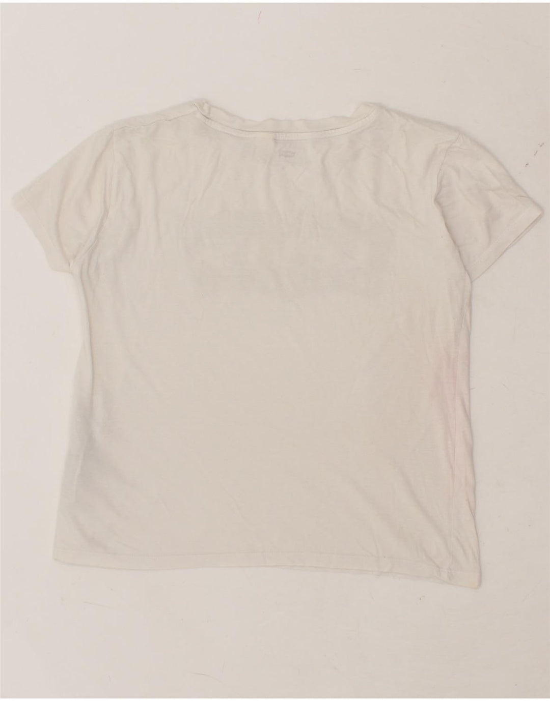 LEVI'S Womens Graphic T-Shirt Top UK 12 Medium White Cotton Vintage Levi's and Second-Hand Levi's from Messina Hembry 