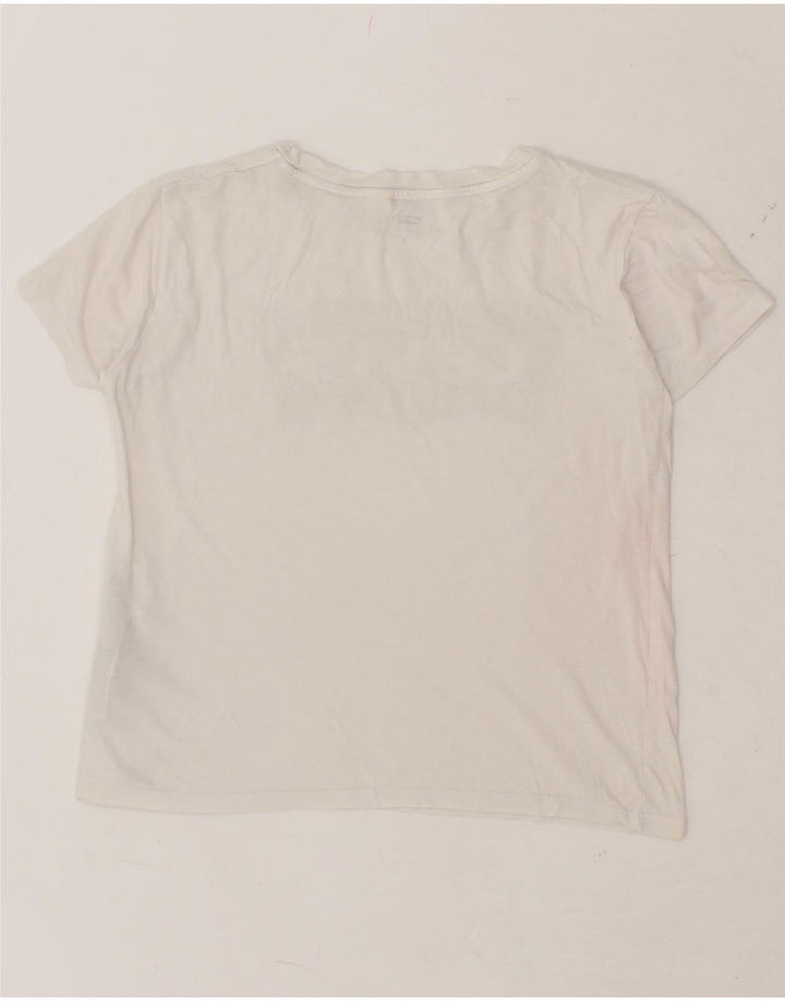 LEVI'S Womens Graphic T-Shirt Top UK 12 Medium White Cotton Vintage Levi's and Second-Hand Levi's from Messina Hembry 
