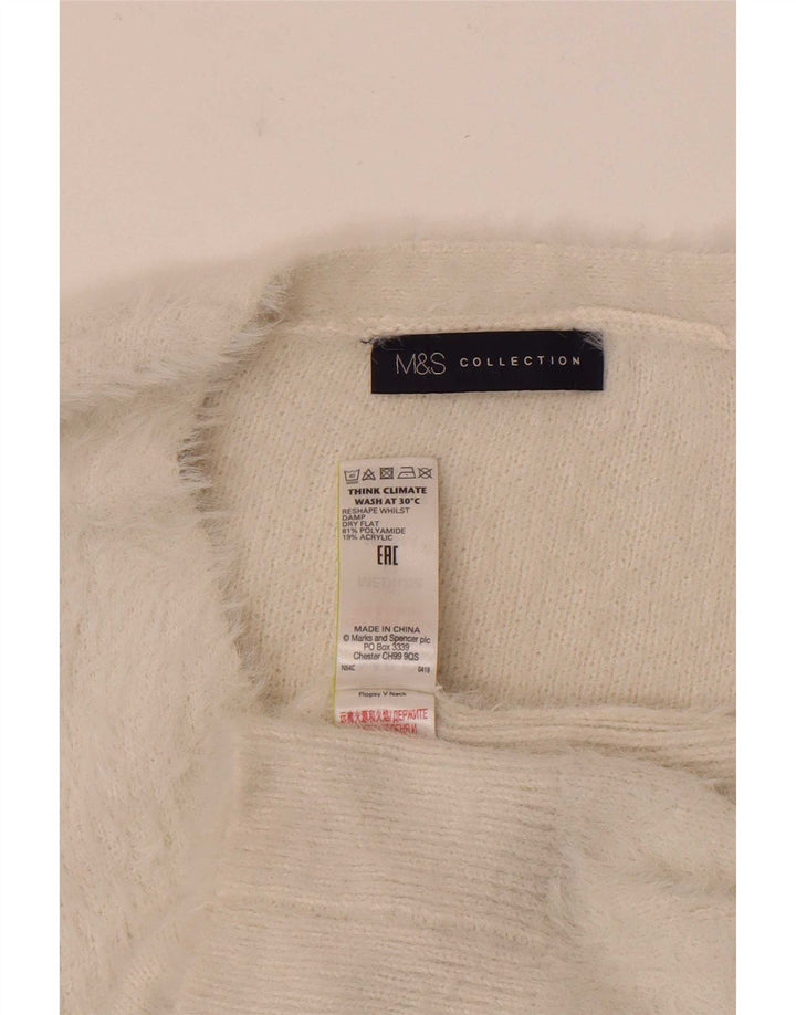 Marks & Spencer Suéter con cuello en V para mujer UK 40 Medium Off White