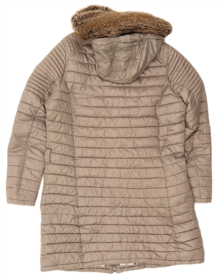 Abrigo acolchado con capucha para mujer Barbour UK 44 Poliéster gris grande