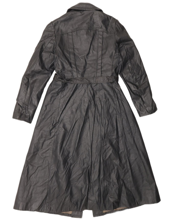 Abrigo de cuero vintage para mujer IT 42 Medium Black